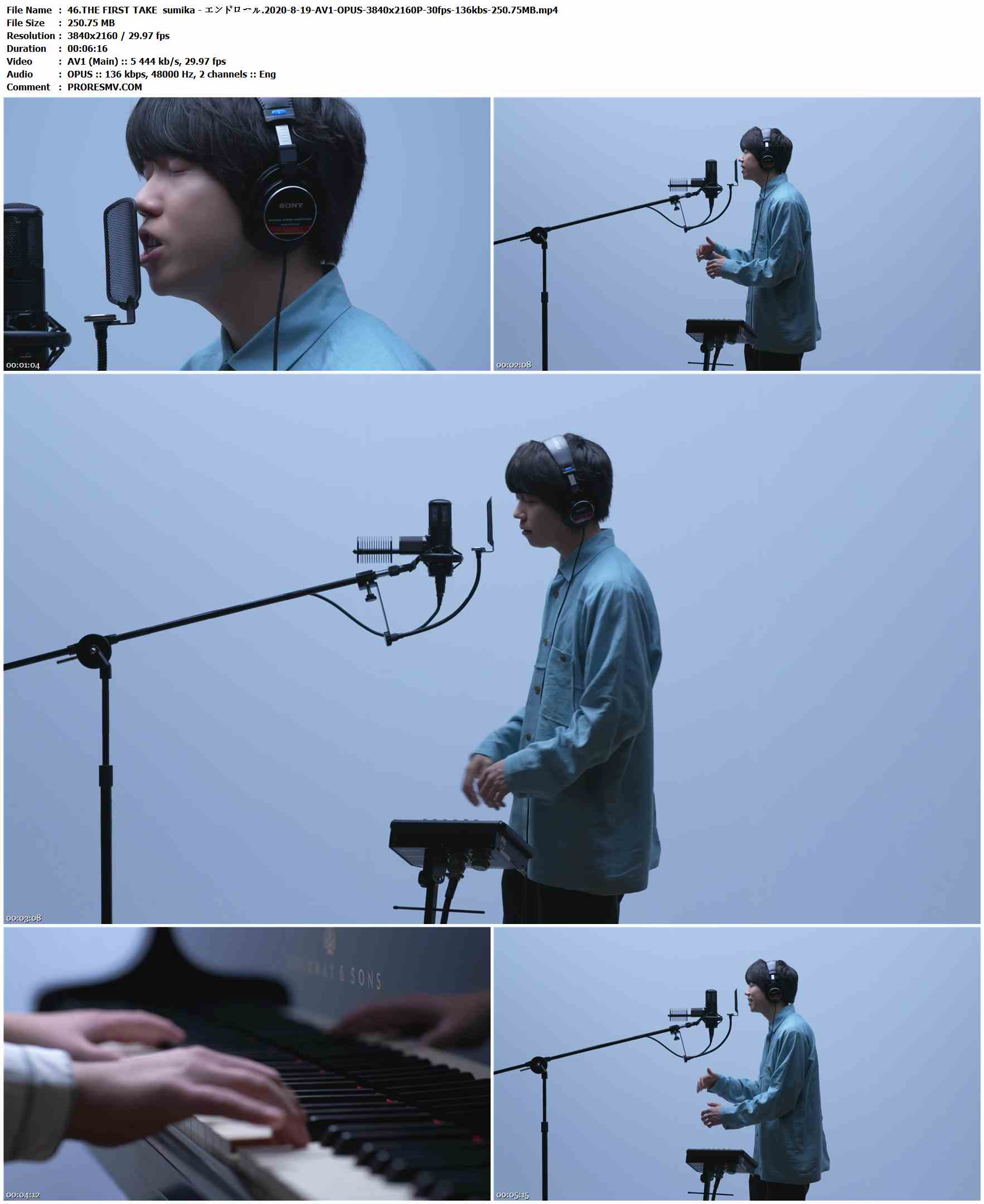46.THE FIRST TAKE sumika - エンドロール.2020-8-19-AV1-OPUS-3840x2160P-30fps-136kbs-250.75MB官方MV_高清MV